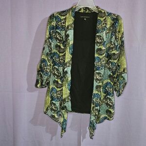 Sara Michelle, Black, Blue, Green, Cream, Top, Size: S
